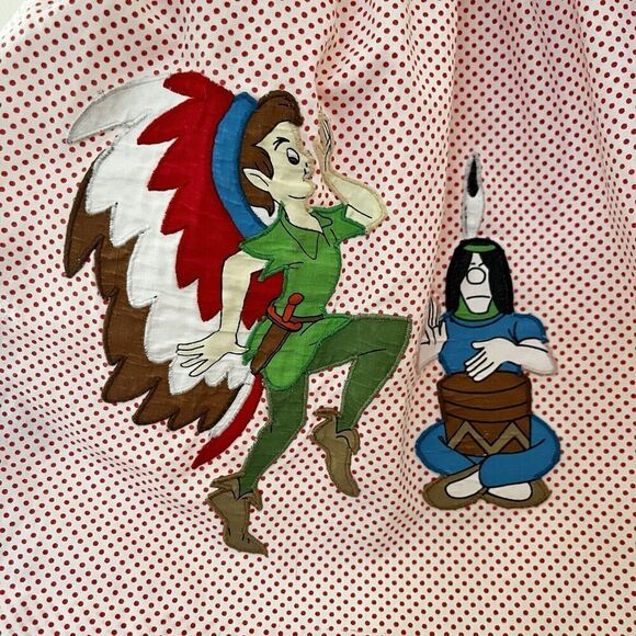 Vintage Classic Film Characters Disney Peter Pan Appliqué Dress Girls Size 3T - Picture 5 of 12